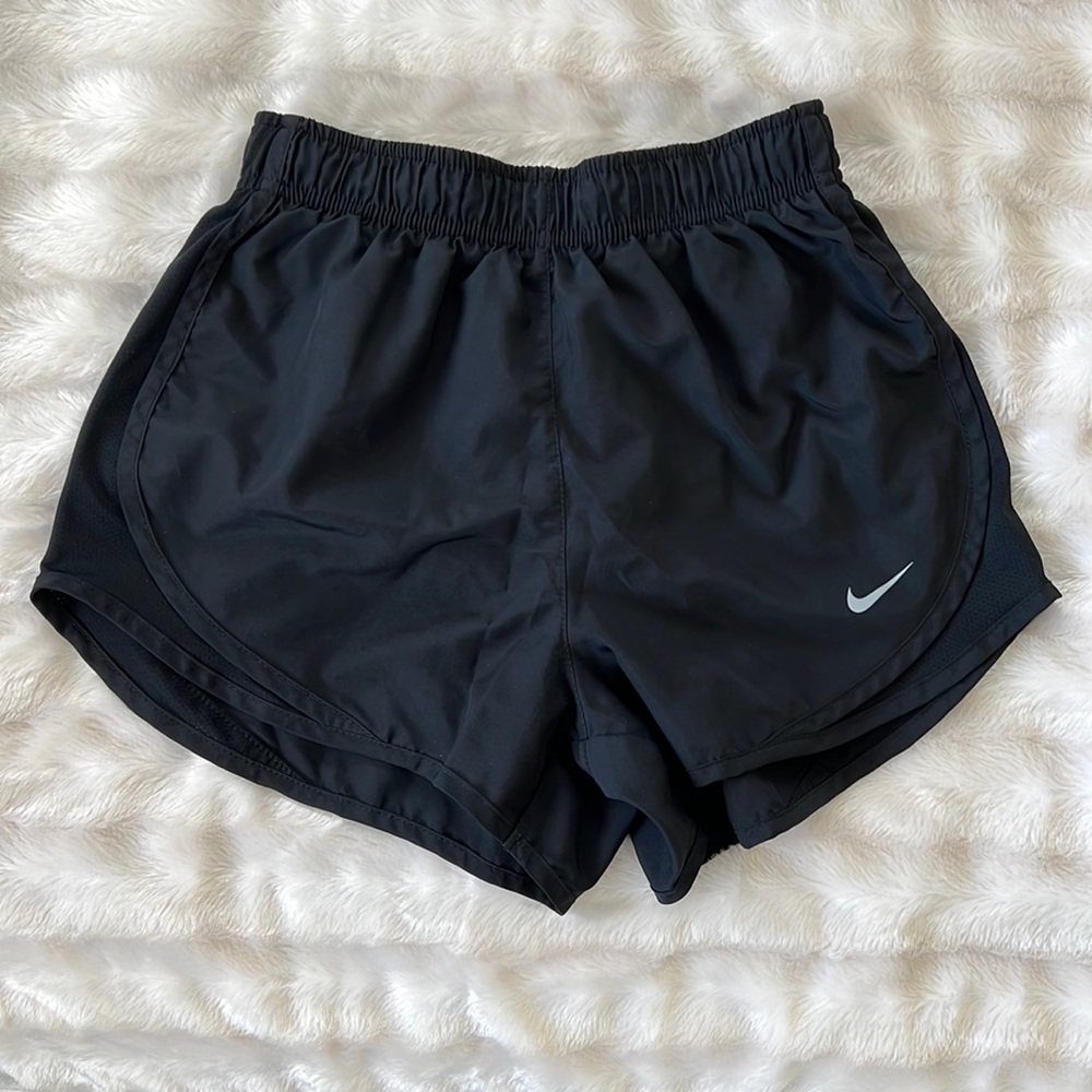 Black Nike running shorts